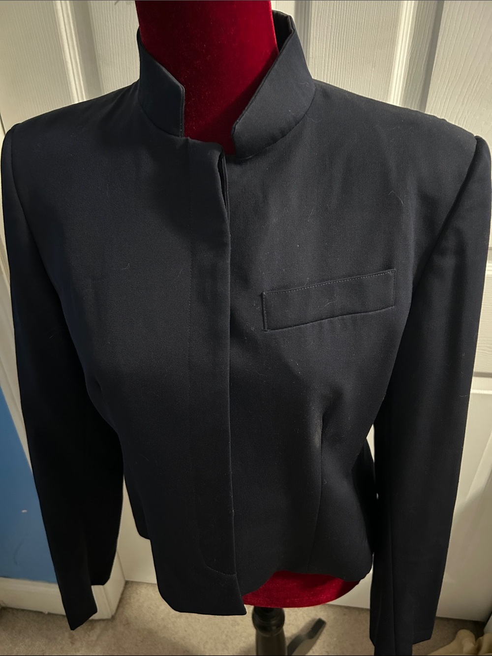 Brooks Brothers Vintage Wool Women's Black Mandarin Collar Jacket